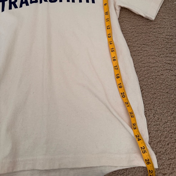 Tracksmith Cream Tee with Navy Logo - Picture 4 of 4